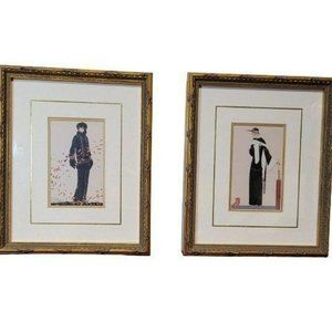 The Bombay Company Framed Fashion Art Prints, La Ronde Des Feuilles and Au Revoi